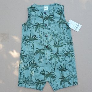 Carters sloth green short romper